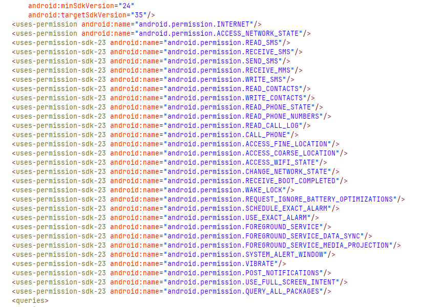 Manifest Permissions